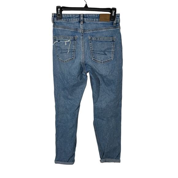American Eagle Distressed Stretch Mom Jeans Women’s Size 0 Ripped Straight Leg - Picture 6 of 11